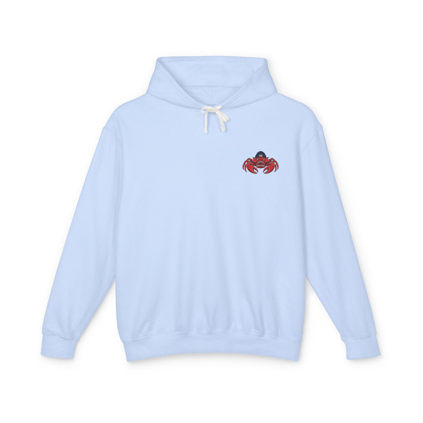 Patriae Fidus Outdoors Crab Logo Hoodie — Coastal Fishing Graphic Sweatshirt