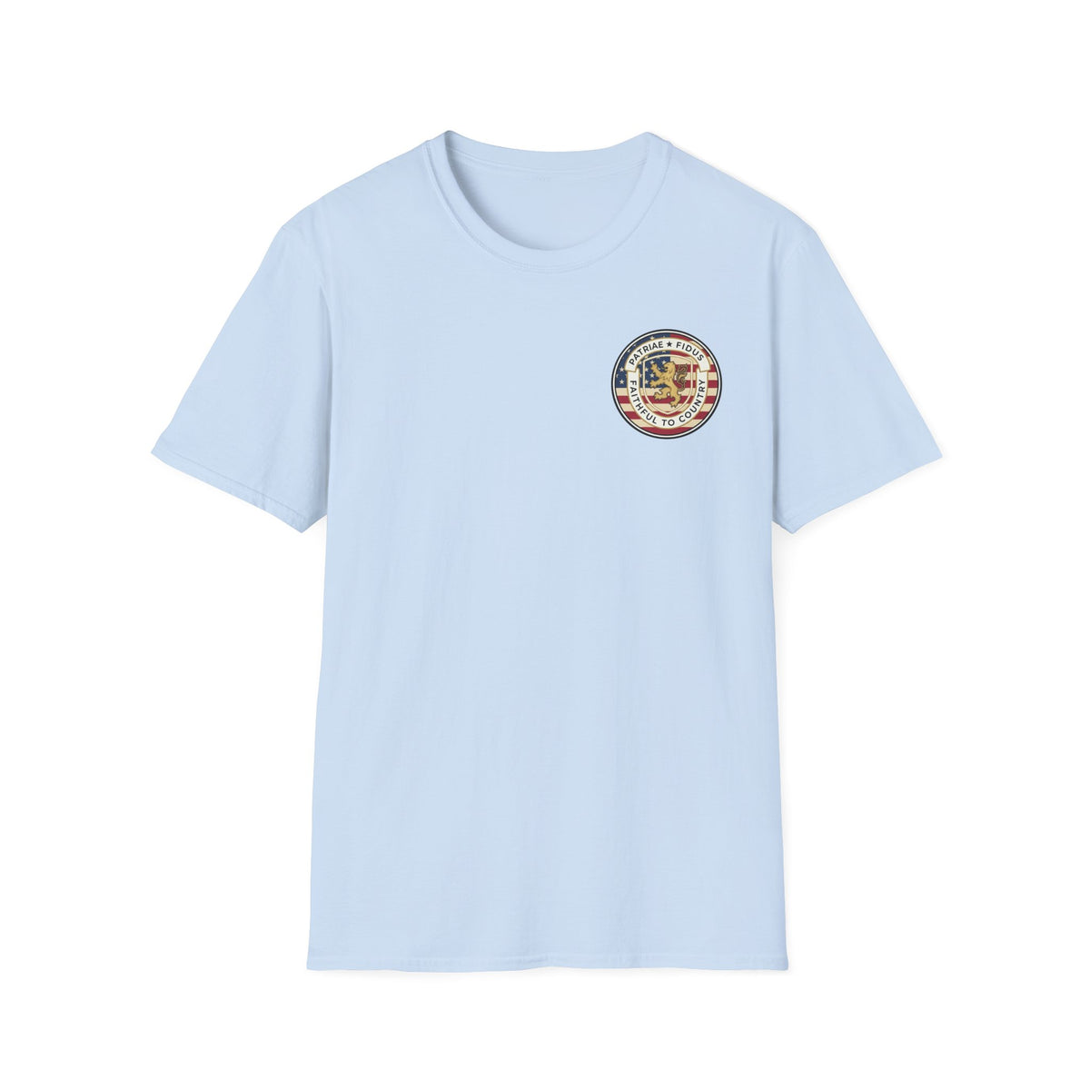 Patriotic Lion Crest T-Shirt — Faithful to Country Retro US Flag Tee