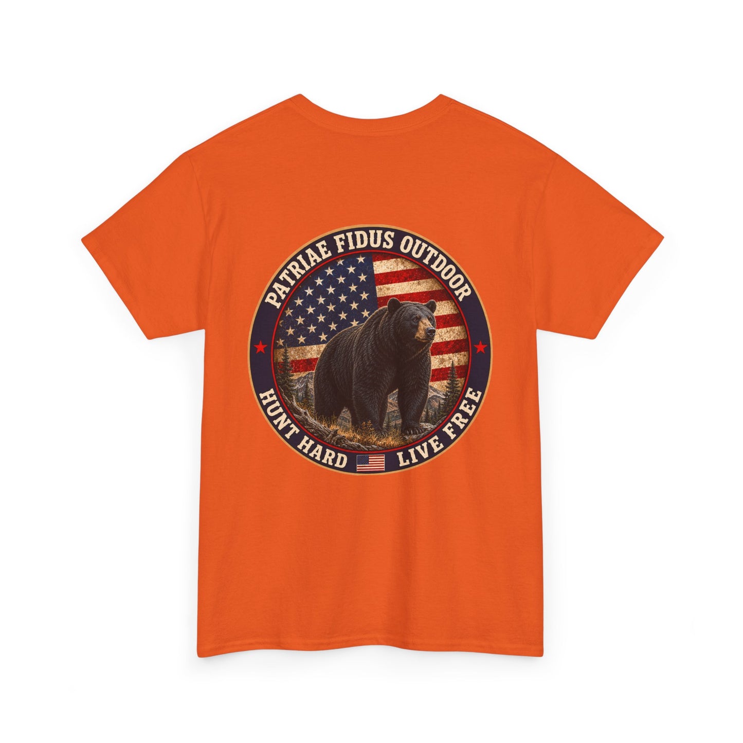 Patriae Fidus Outdoor Bear T-Shirt – American Flag Hunting Graphic Tee