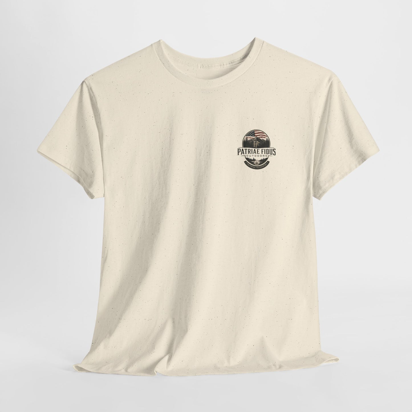 Patriae Fidus Outdoors T-Shirt — 'Faithful to Country' American Flag Tee
