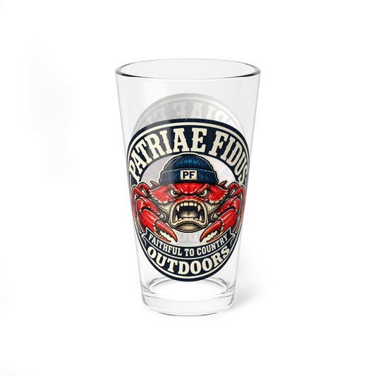 Mixing Glass - Patriæ Fidus Outdoors Crab Logo 16oz