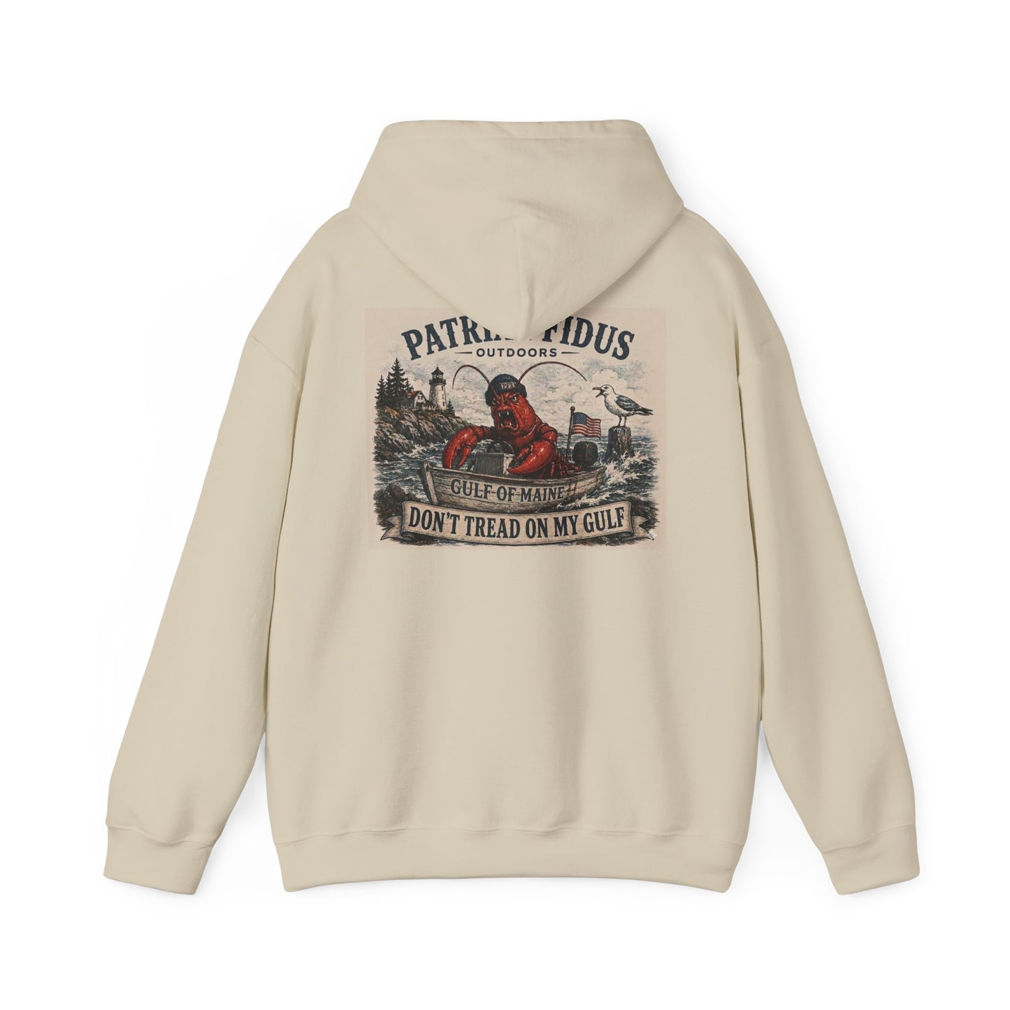 "Patriae Fidus" Don’t Tread on My Gulf - Gulf Of Maine Lobster/Boat Graphic Hoodie