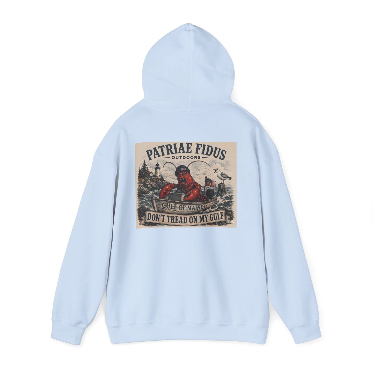 "Patriae Fidus" Don’t Tread on My Gulf - Gulf Of Maine Lobster/Boat Graphic Hoodie