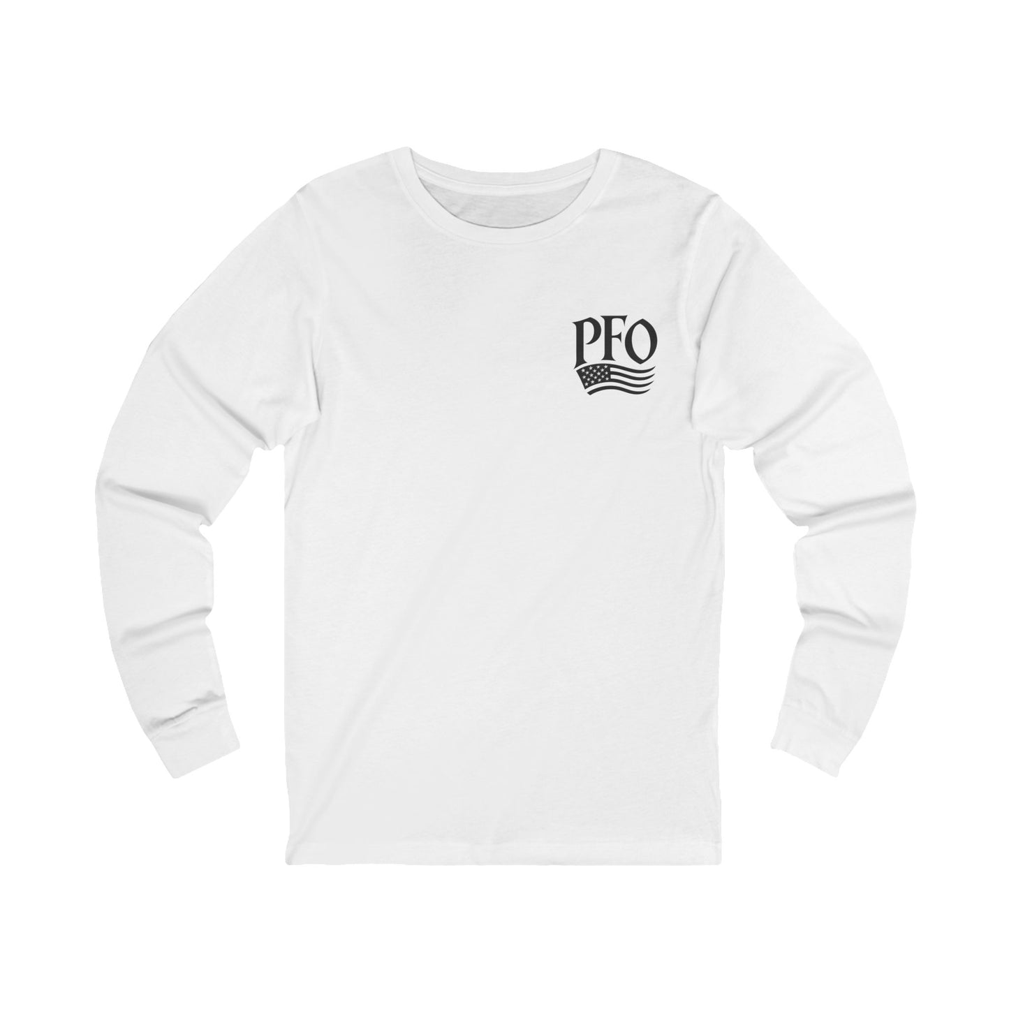 PFO Patriæ Fidūs Outdoors Long Sleeve Tee — American Flag Emblem