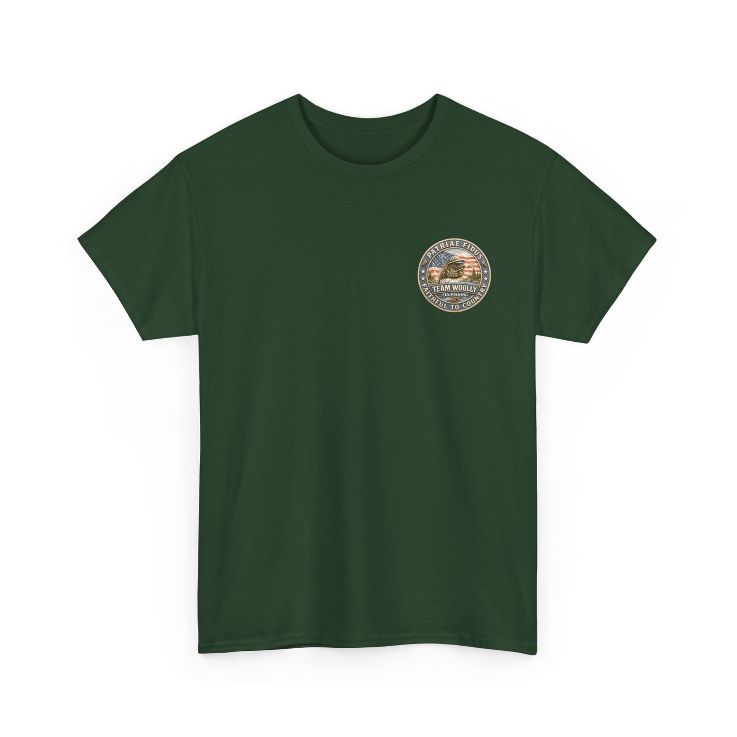 “Fish Hard Live Free” T-Shirt — Tarpon Patriae Fidus Outdoors American Flag Design