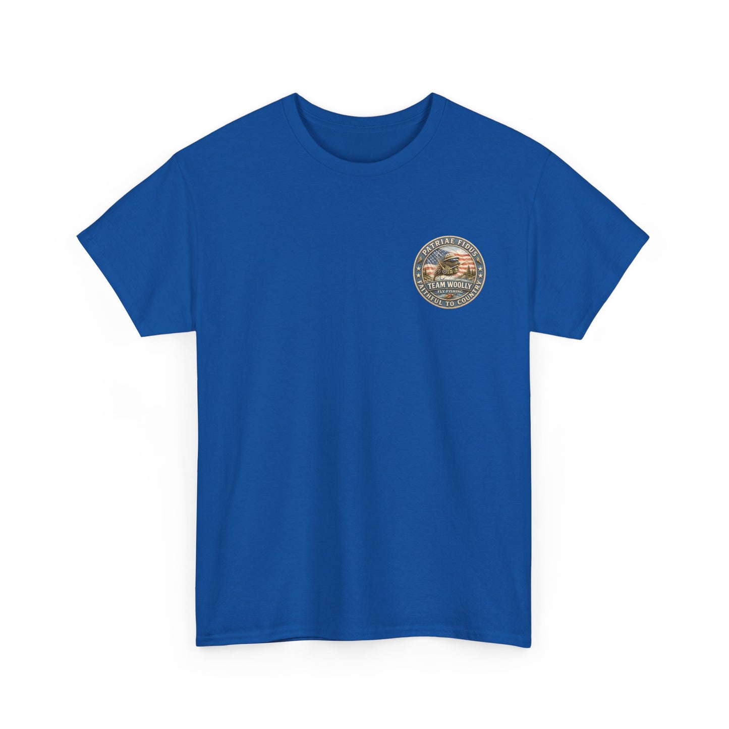 “Fish Hard Live Free” T-Shirt — Tarpon Patriae Fidus Outdoors American Flag Design