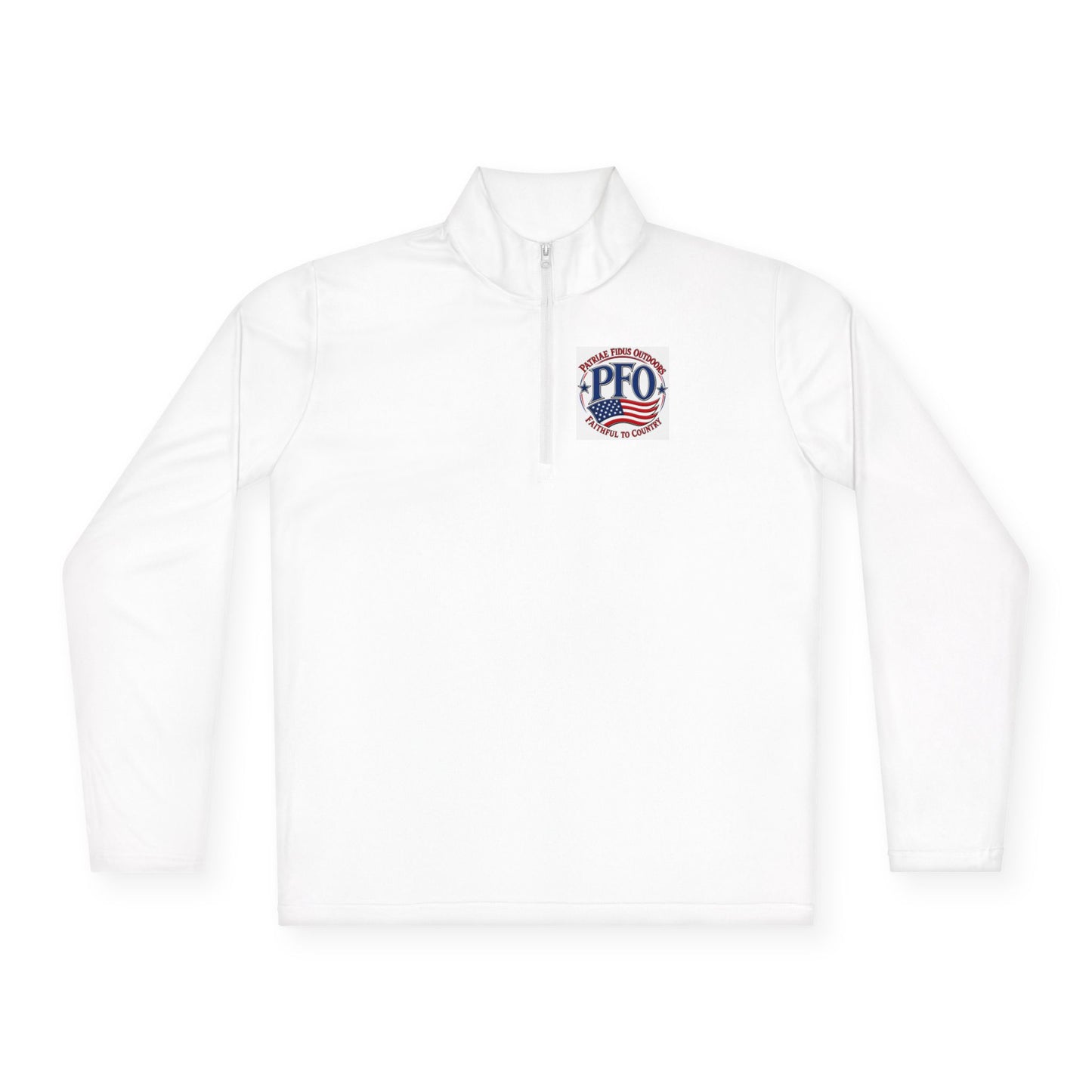 Quarter-Zip Pullover — “Patriae Fidus Outdoors” American Flag Logo