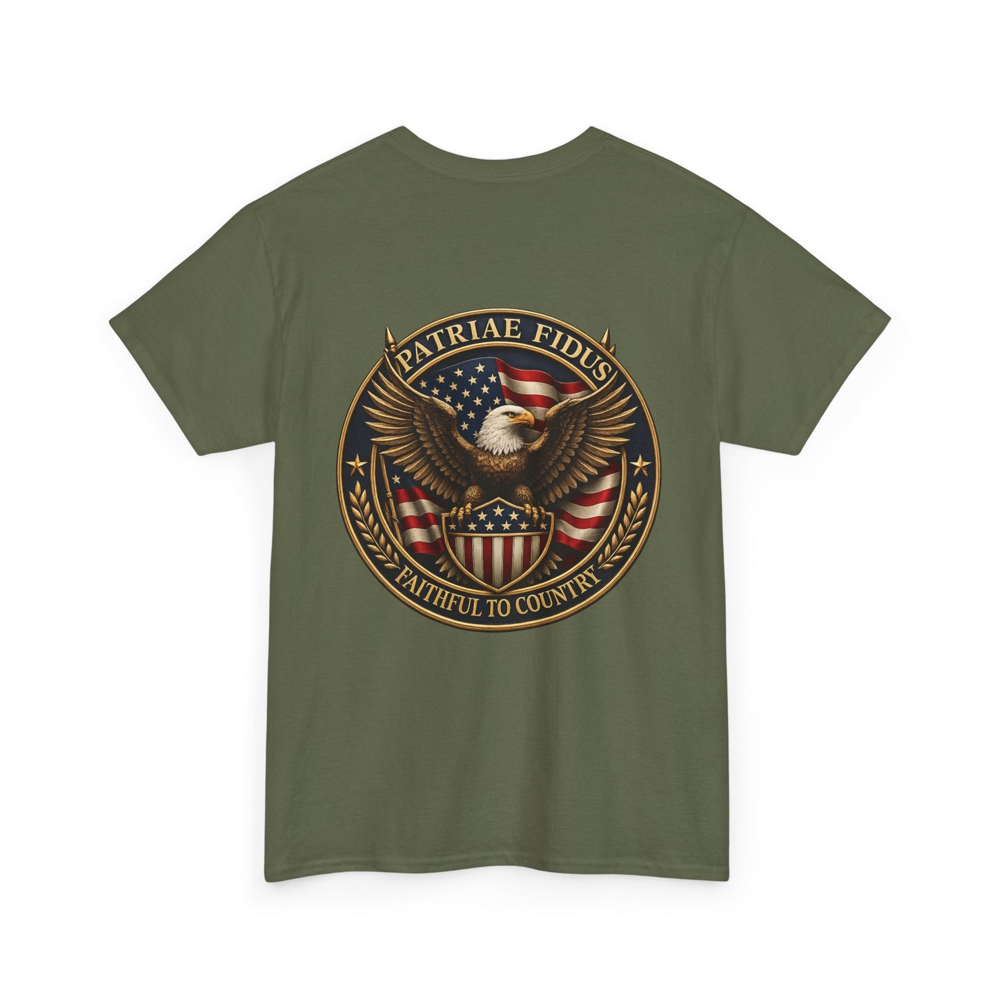Patriotic "Patriae Fidis" American Flag - Eagle Graphic  T‑Shirt