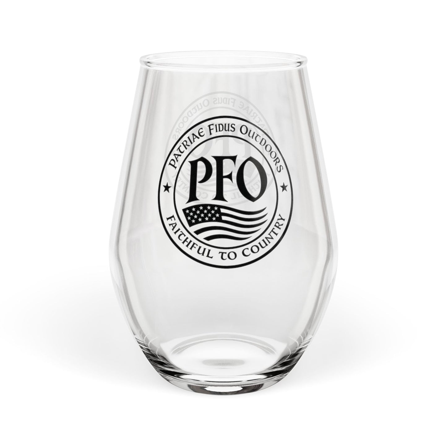Patriotic PFO Stemless Wine Glass — 11.75oz