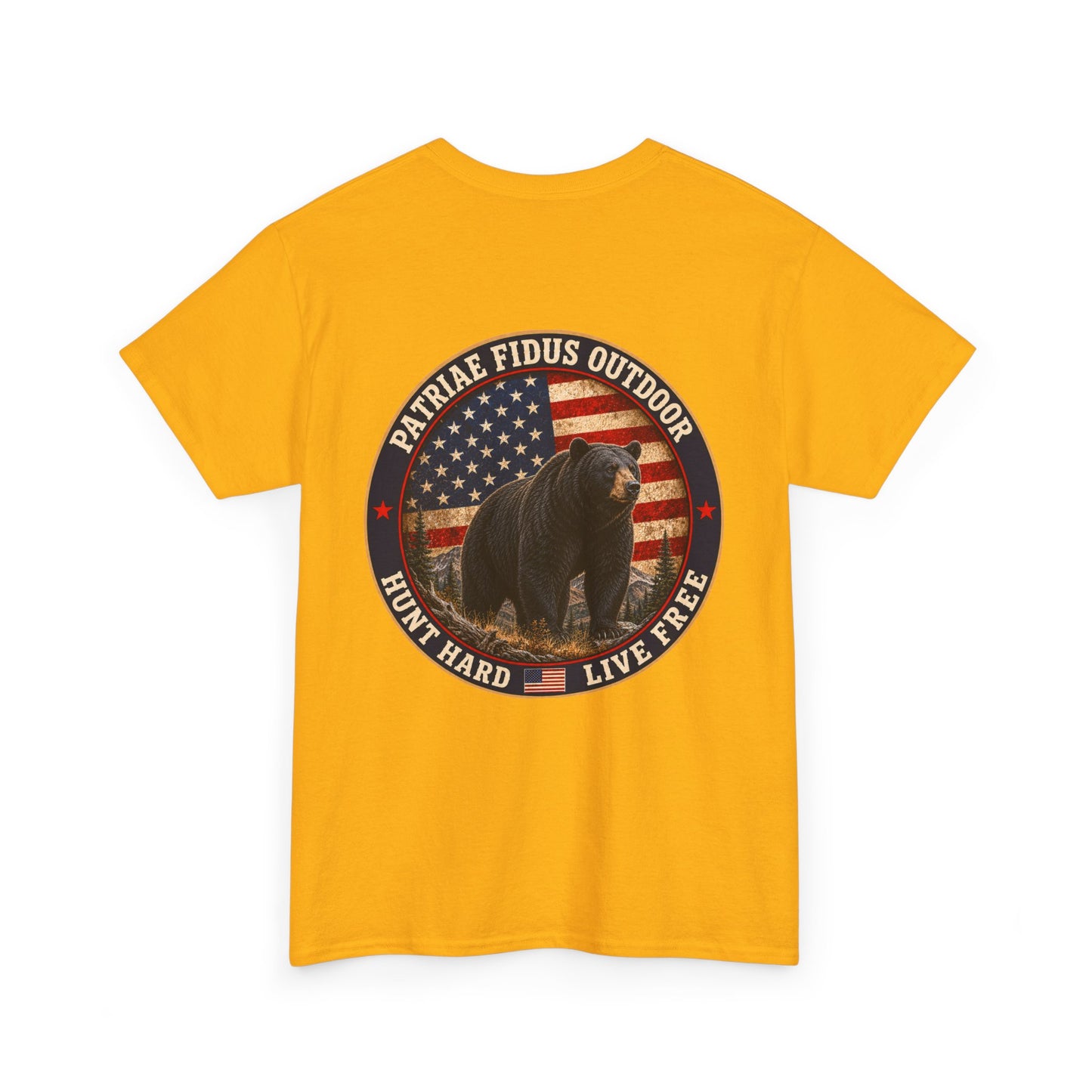 Patriae Fidus Outdoor Bear T-Shirt – American Flag Hunting Graphic Tee