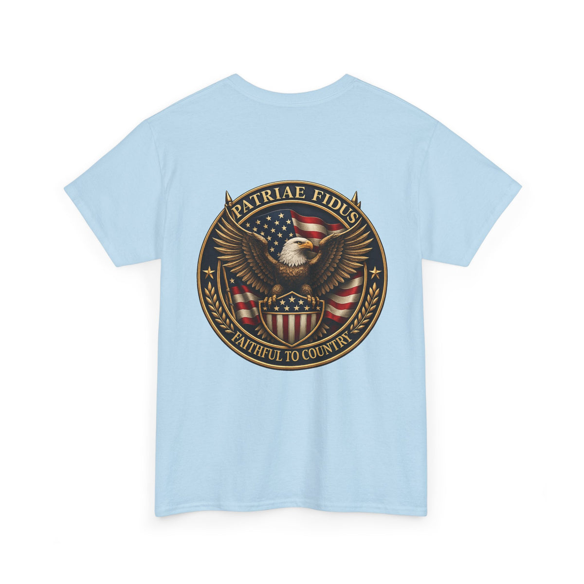 Patriotic "Patriae Fidis" American Flag - Eagle Graphic  T‑Shirt
