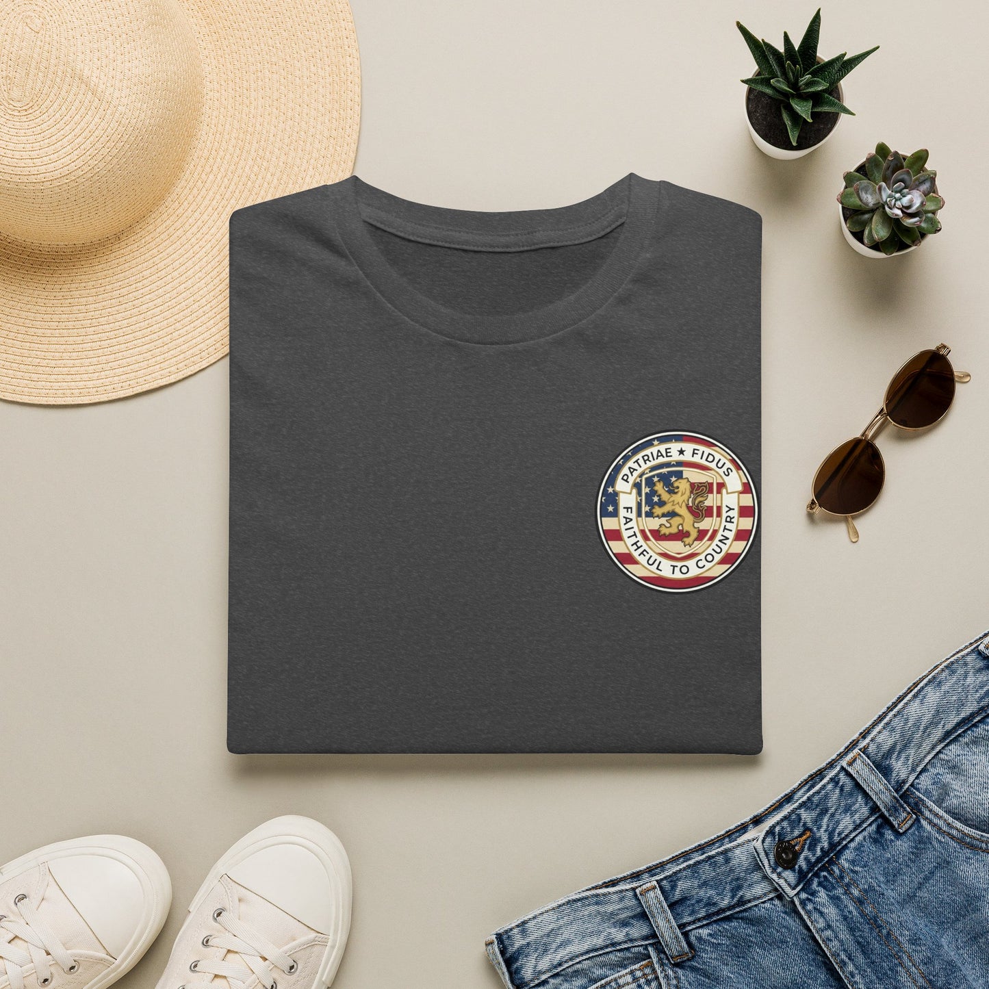 Patriae Fidus Patriotic American Flag Gadsden Patch T-Shirt