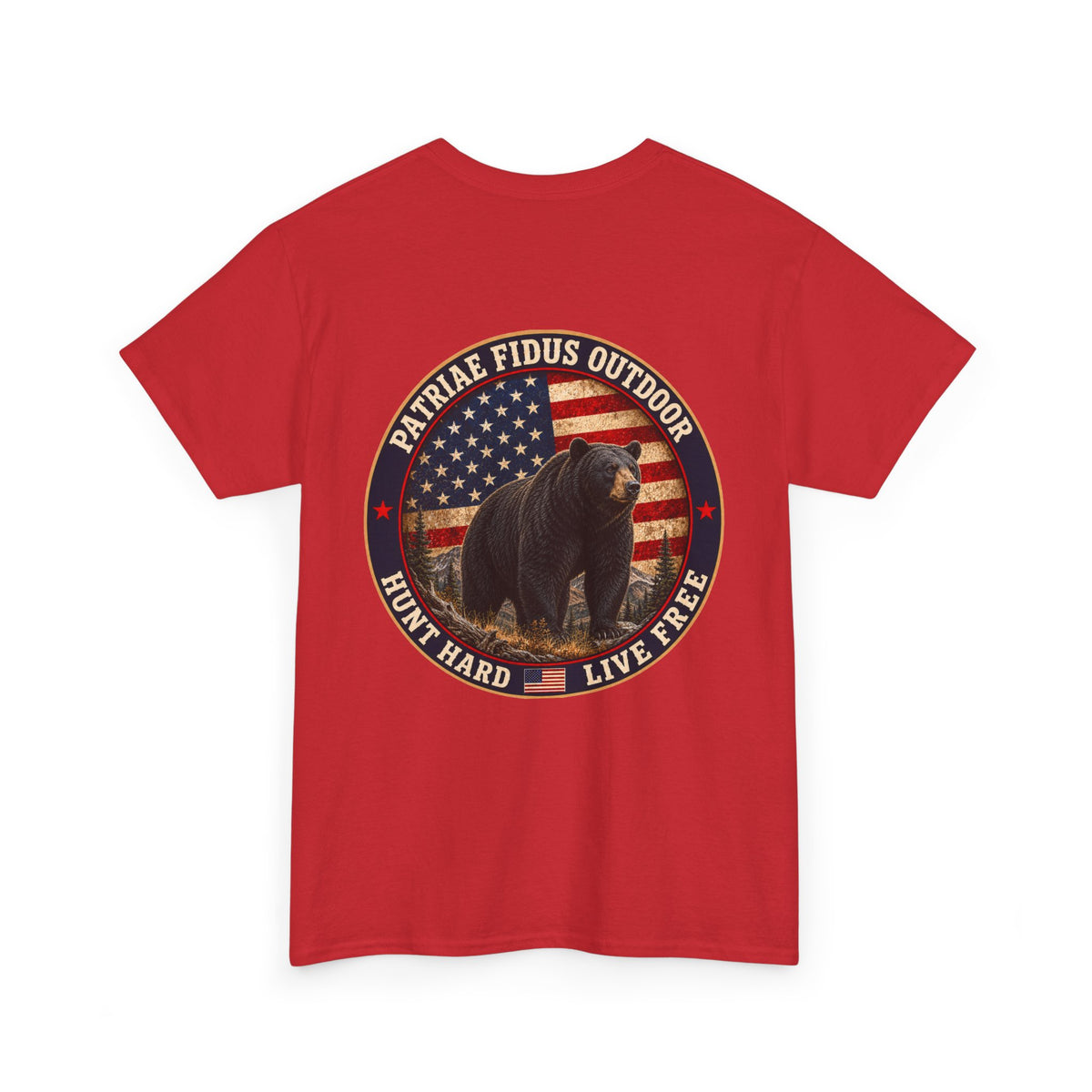 Patriae Fidus Outdoor Bear T-Shirt – American Flag Hunting Graphic Tee