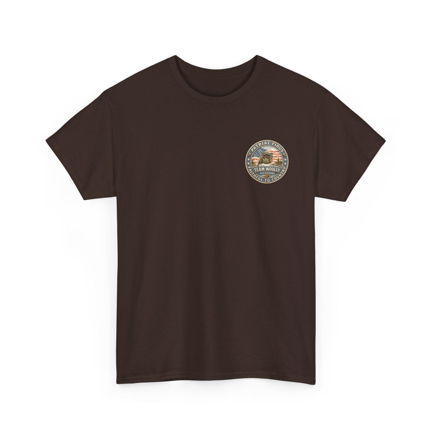 “Fish Hard Live Free” T-Shirt — Tarpon Patriae Fidus Outdoors American Flag Design