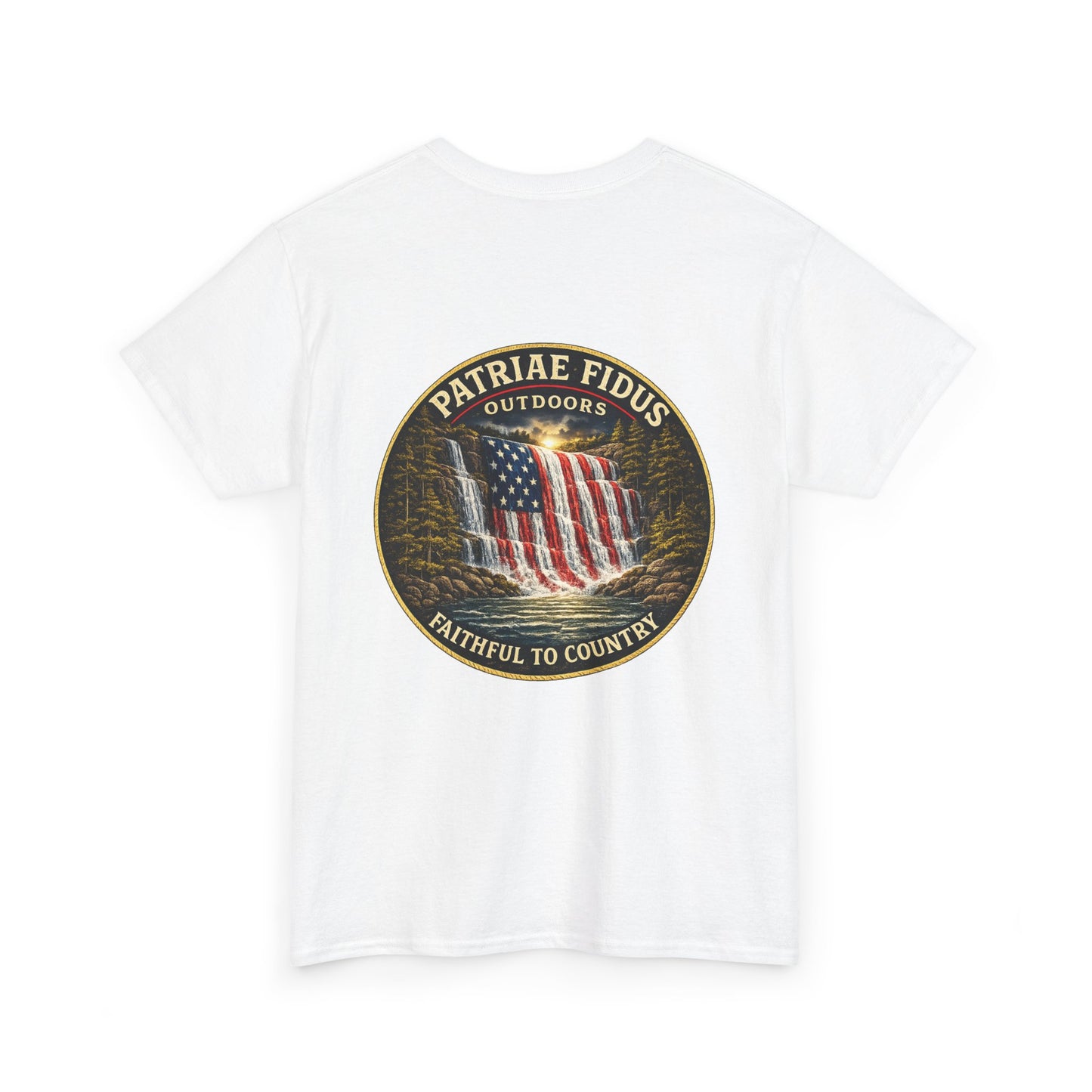 Patriae Fidus Outdoors T-Shirt — 'Faithful to Country' American Flag Tee