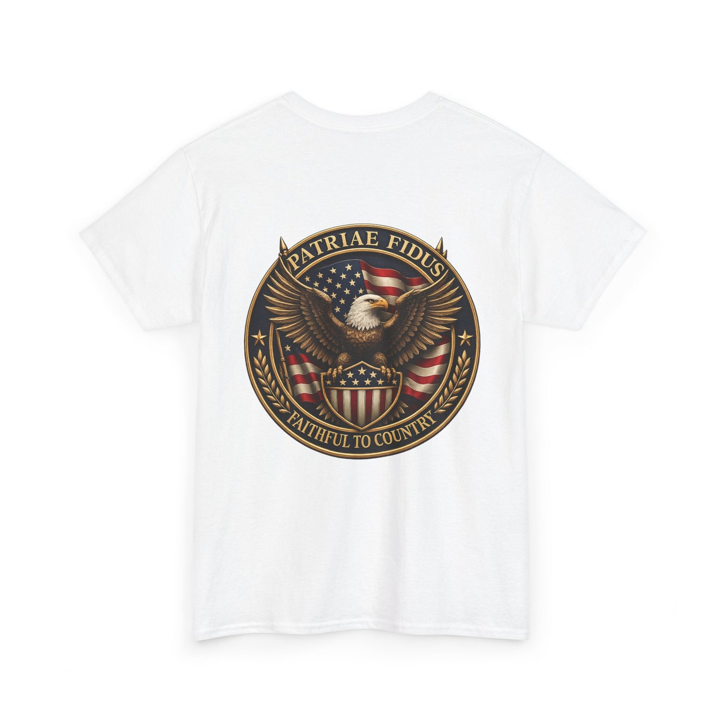 Patriotic "Patriae Fidis" American Flag - Eagle Graphic  T‑Shirt