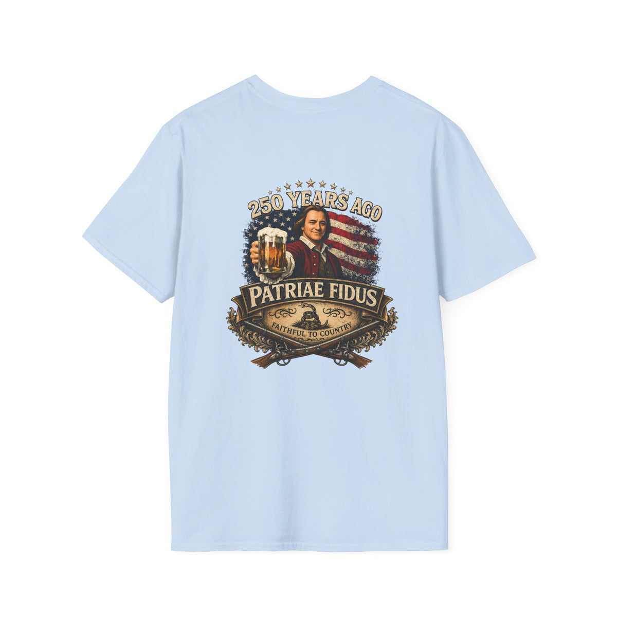 Patriotic Lion Crest T-Shirt — Faithful to Country Retro US Flag Tee