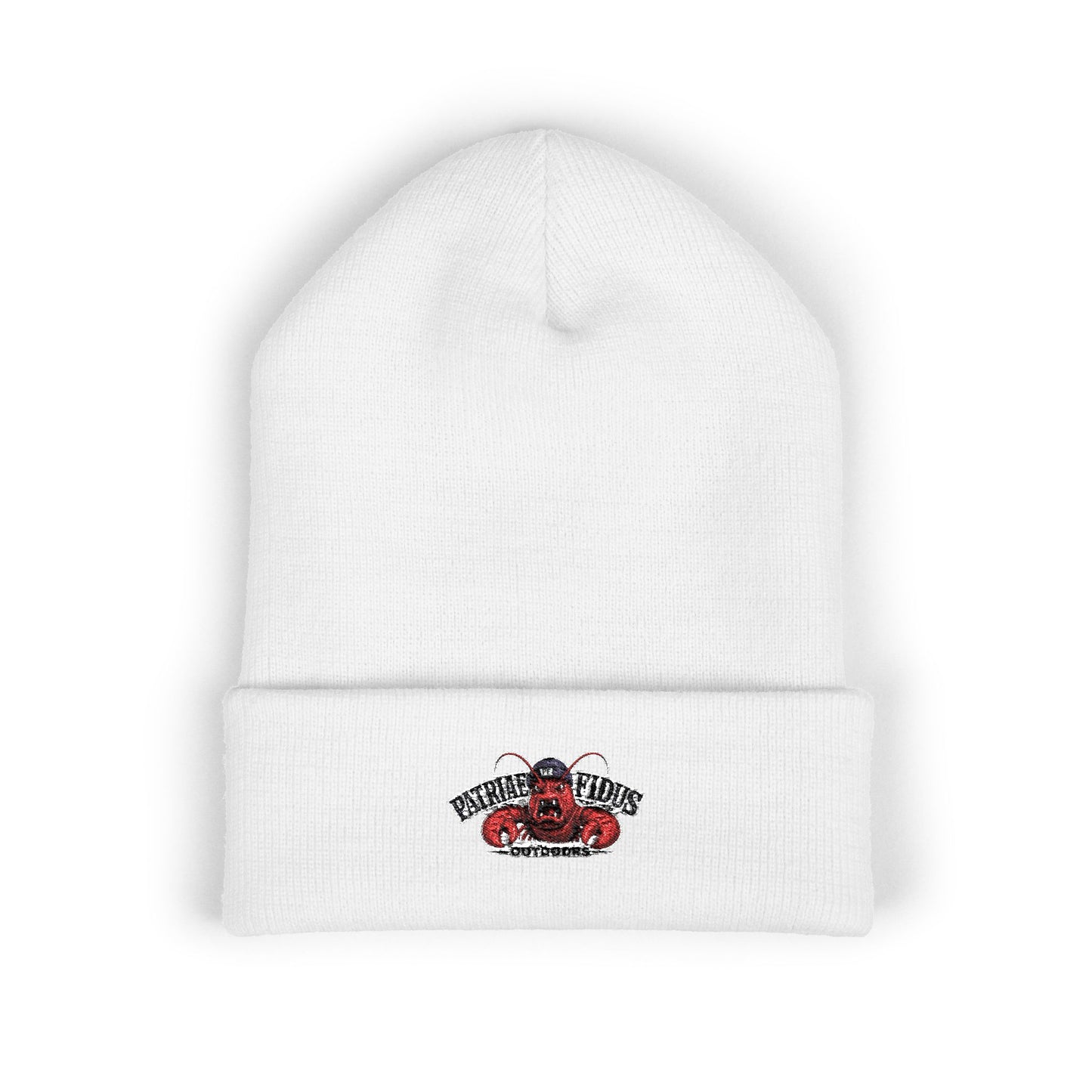 Embroidered Vintage Floral Crab Beanie — "Pirate Girls" Cuffed Knit Hat