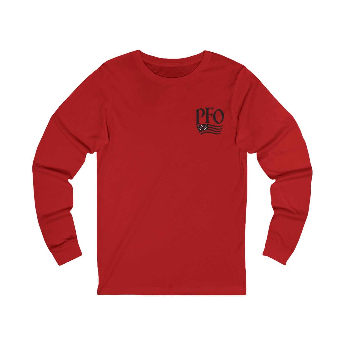 PFO Patriæ Fidūs Outdoors Long Sleeve Tee — American Flag Emblem