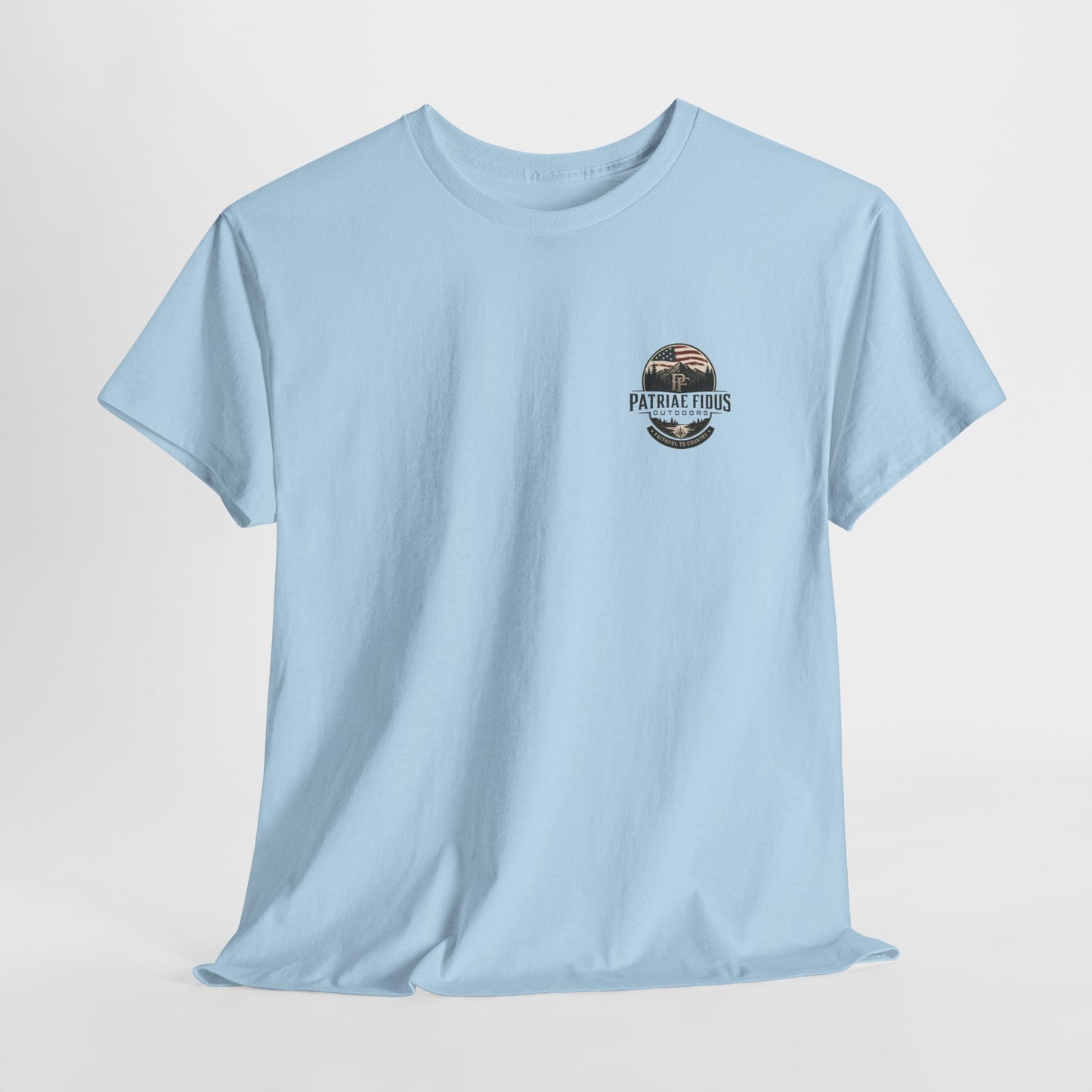 Patriae Fidus Outdoors T-Shirt — 'Faithful to Country' American Flag Tee