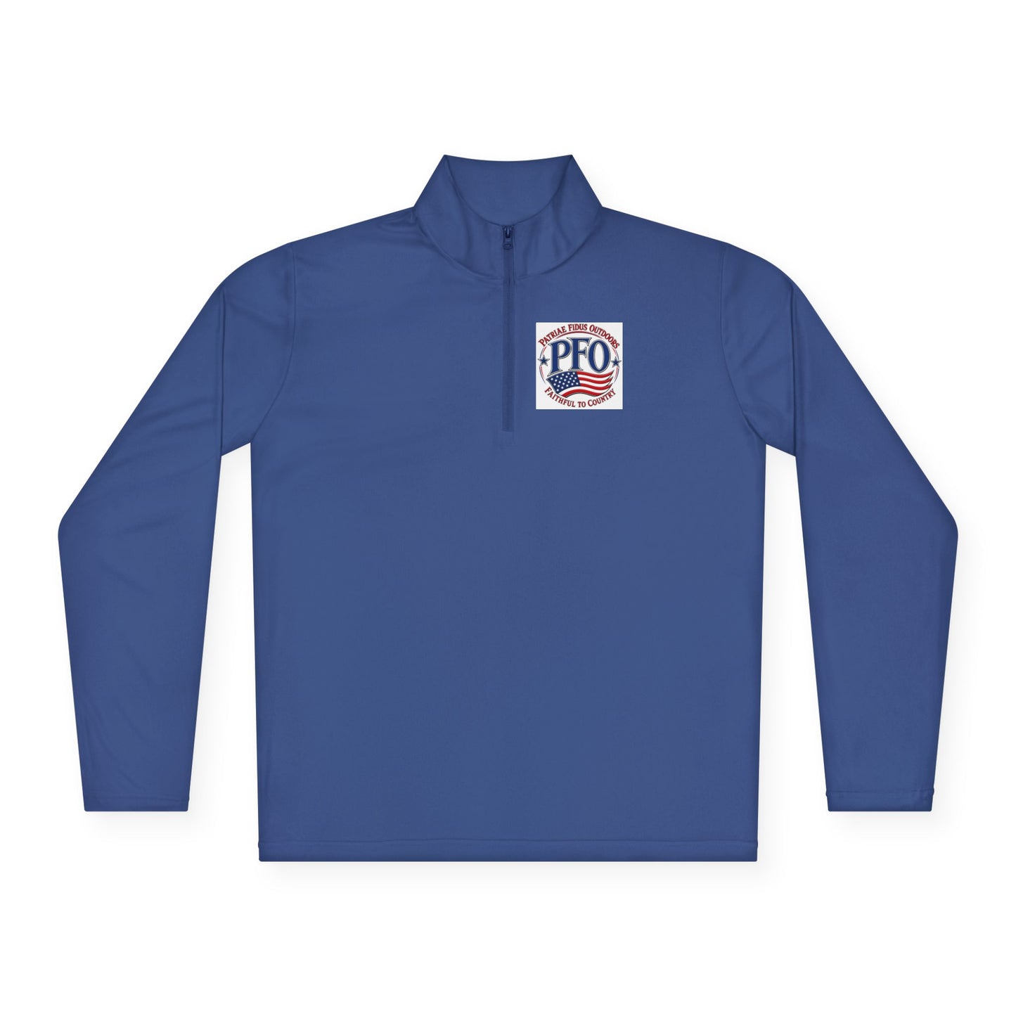 Quarter-Zip Pullover — “Patriae Fidus Outdoors” American Flag Logo