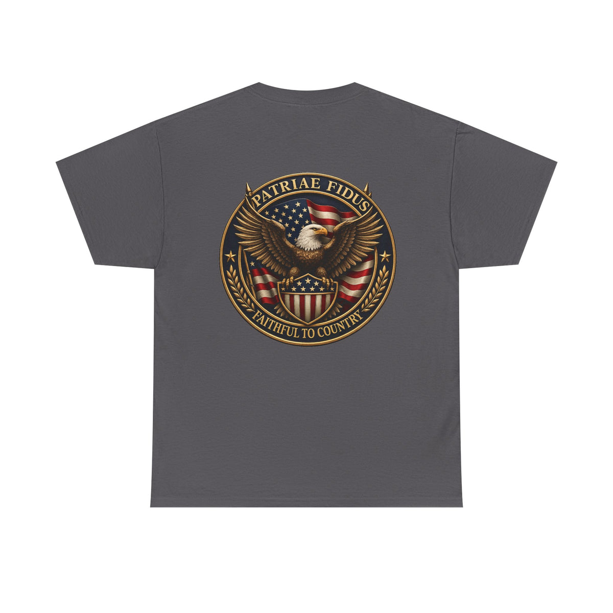 Patriotic "Patriae Fidis" American Flag - Eagle Graphic  T‑Shirt