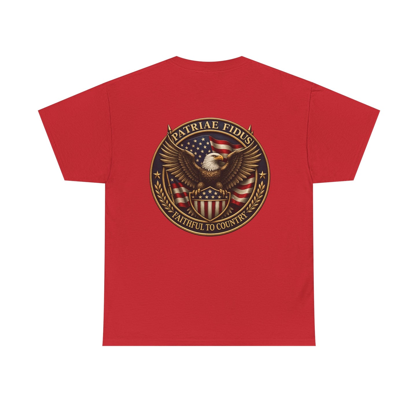 Patriotic "Patriae Fidis" American Flag - Eagle Graphic  T‑Shirt