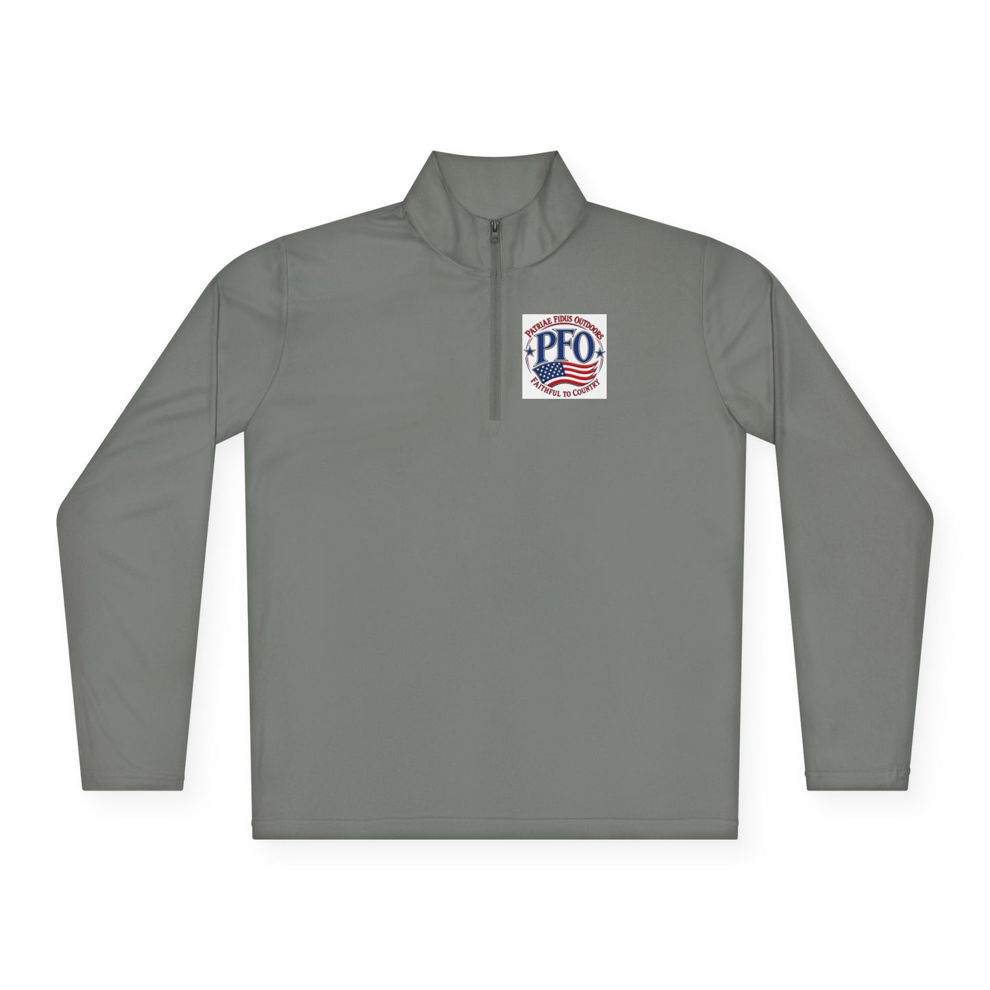 Quarter-Zip Pullover — “Patriae Fidus Outdoors” American Flag Logo