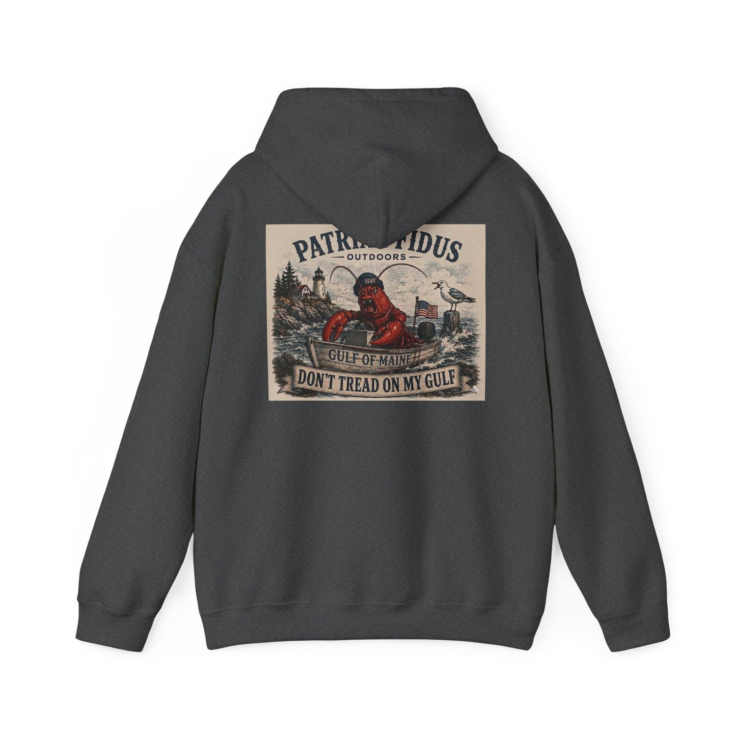 "Patriae Fidus" Don’t Tread on My Gulf - Gulf Of Maine Lobster/Boat Graphic Hoodie