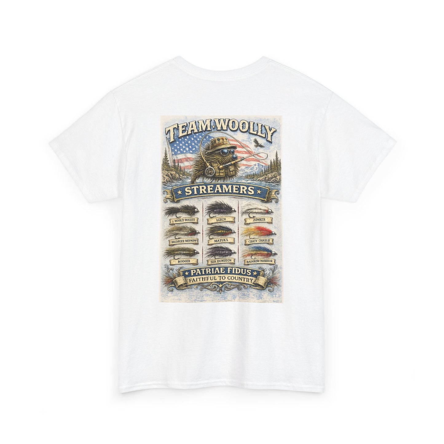 Team Woolly Streamers Fishing T-Shirt — Fly Fishing Lures Graphic Tee