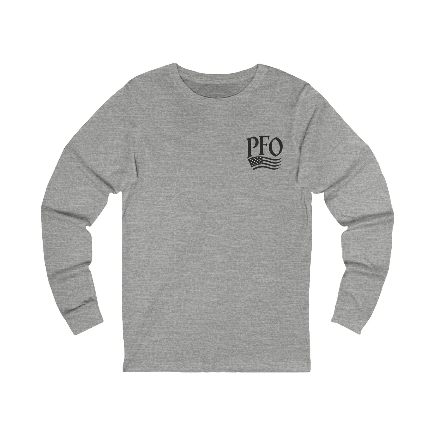 PFO Patriæ Fidūs Outdoors Long Sleeve Tee — American Flag Emblem