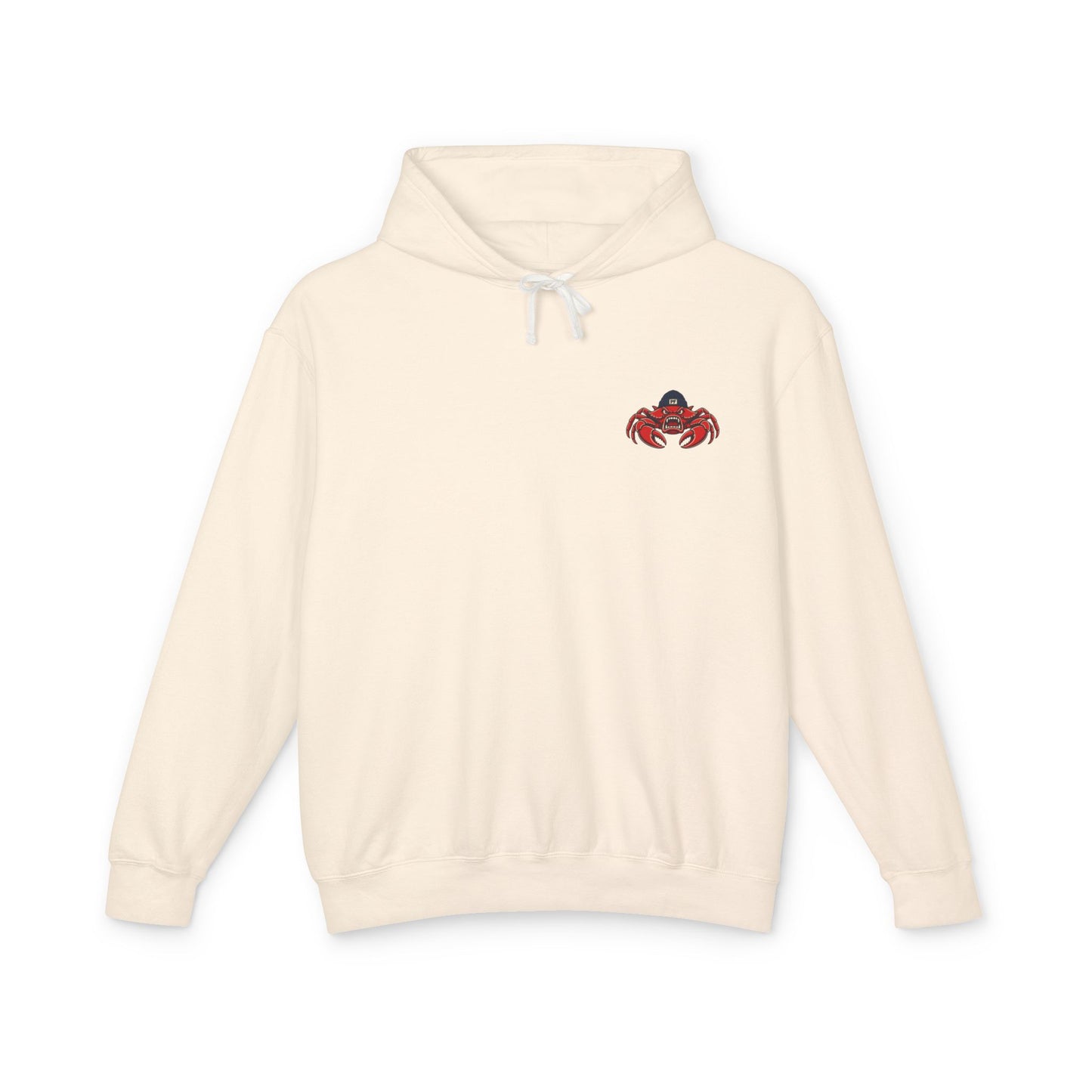 Patriae Fidus Outdoors Crab Logo Hoodie — Coastal Fishing Graphic Sweatshirt