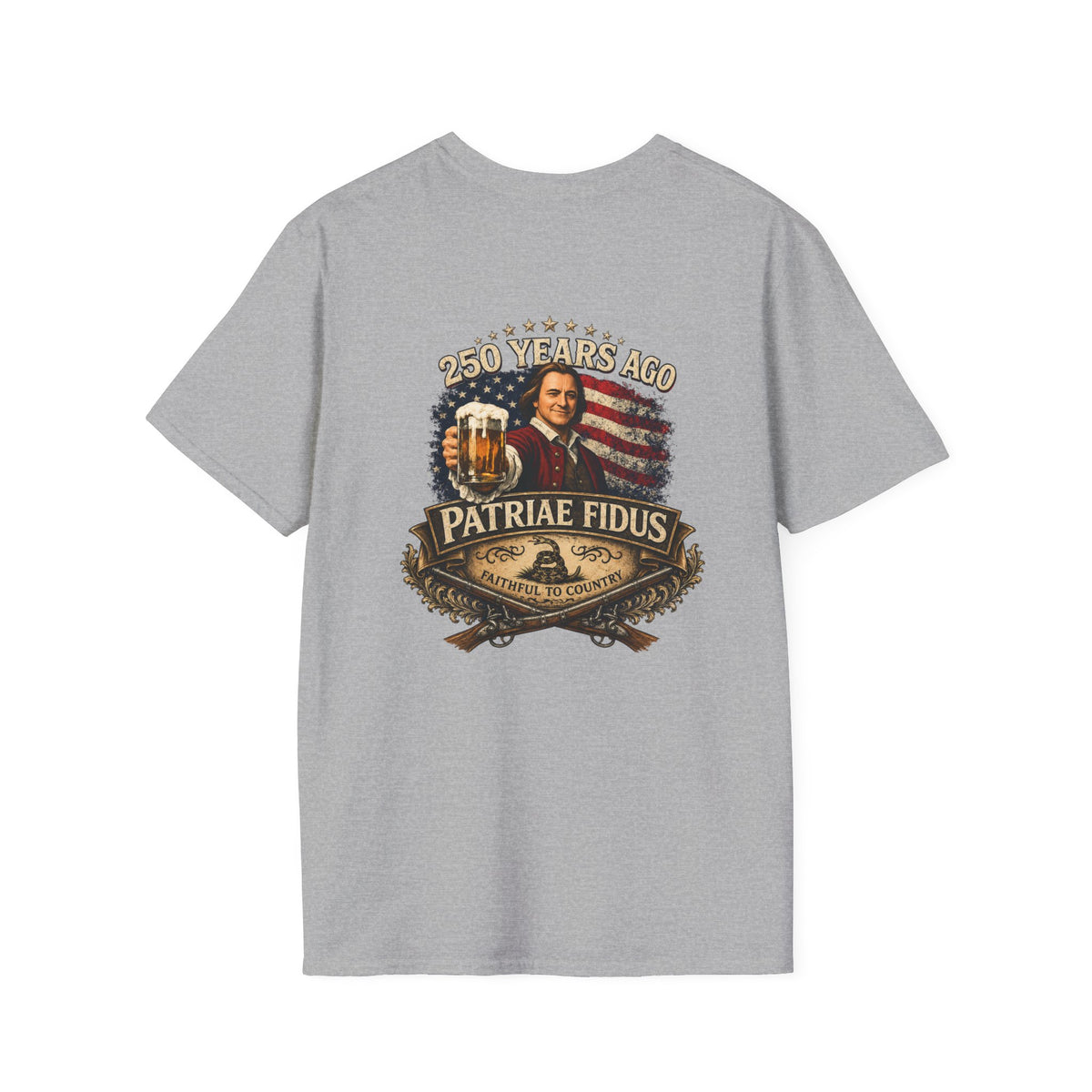 Patriotic Lion Crest T-Shirt — Faithful to Country Retro US Flag Tee