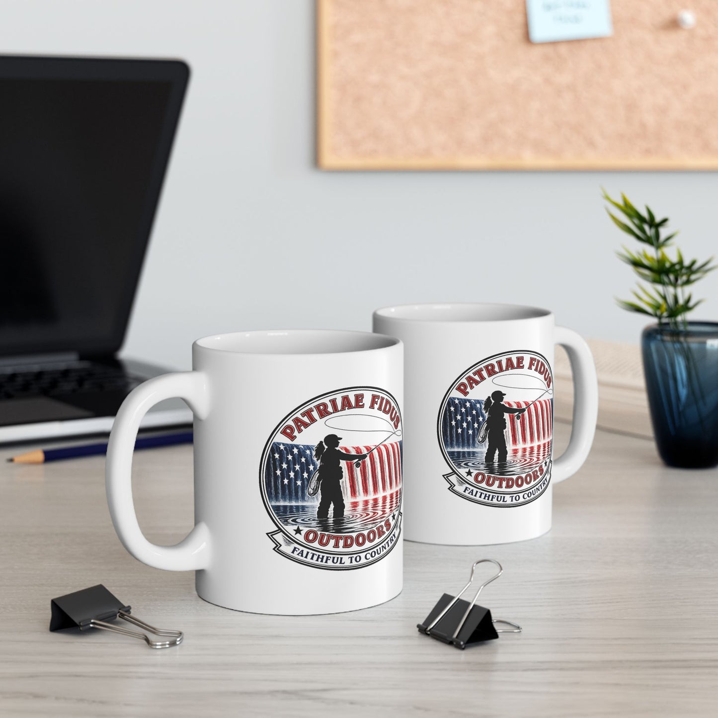 Patriotic Veteran Support Ceramic Mug — American Flag Microphone Design (11oz, 15oz)
