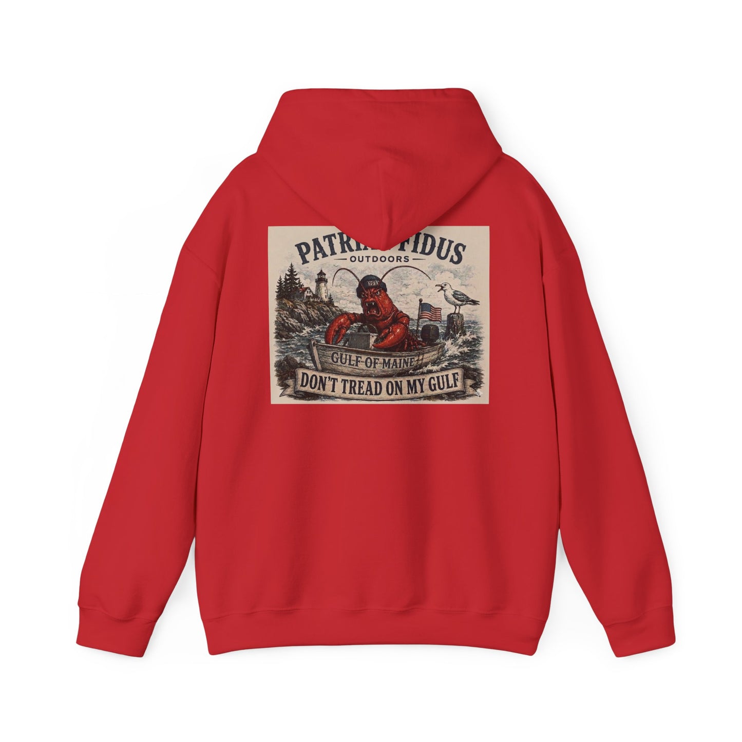 "Patriae Fidus" Don’t Tread on My Gulf - Gulf Of Maine Lobster/Boat Graphic Hoodie