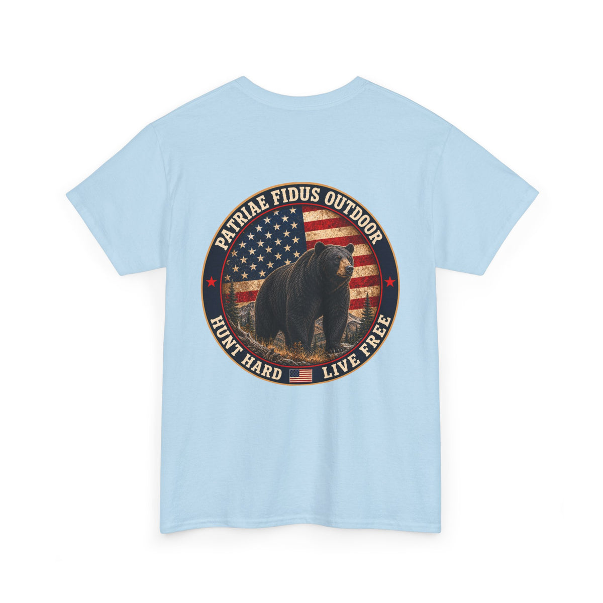 Patriae Fidus Outdoor Bear T-Shirt – American Flag Hunting Graphic Tee