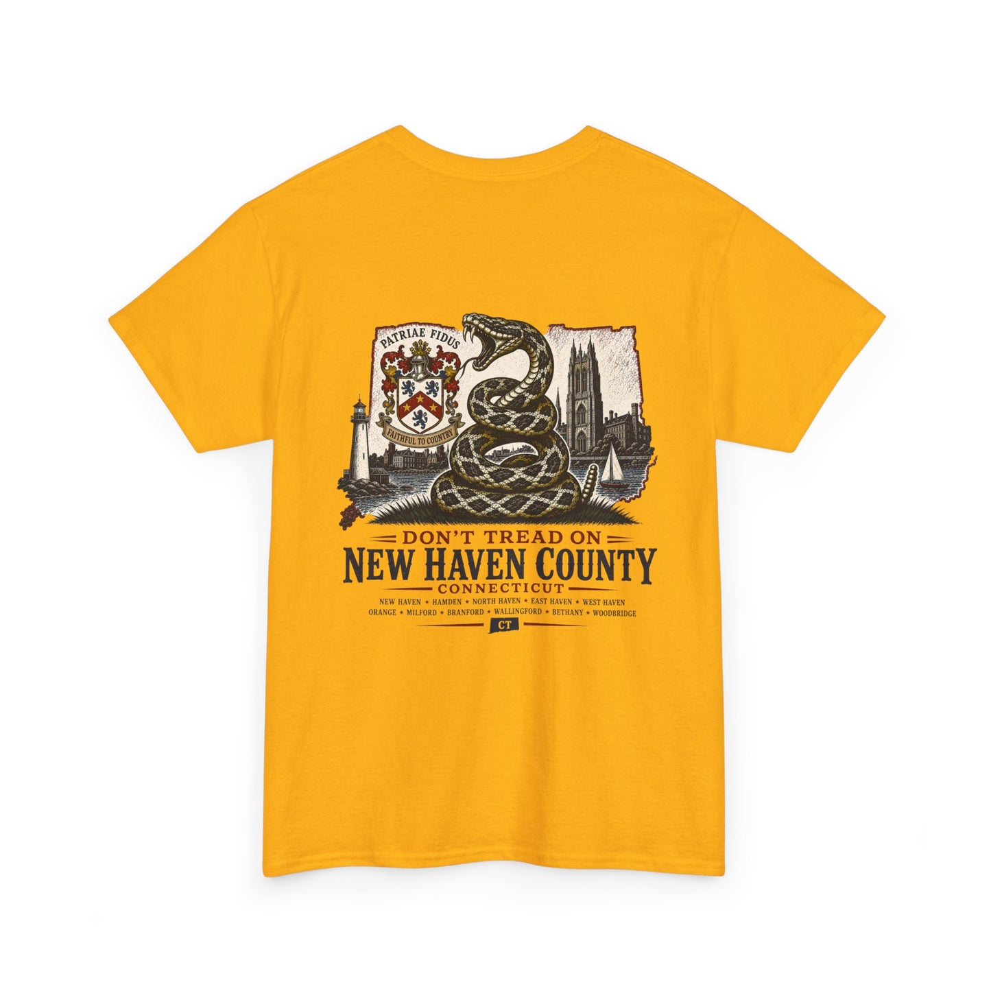 New Haven County "Don’t Tread On Me" Tee — Connecticut Pride Graphic T-Shirt