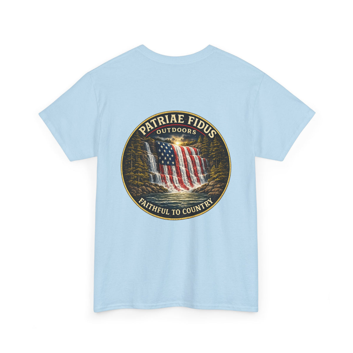 Patriae Fidus Outdoors T-Shirt — 'Faithful to Country' American Flag Tee