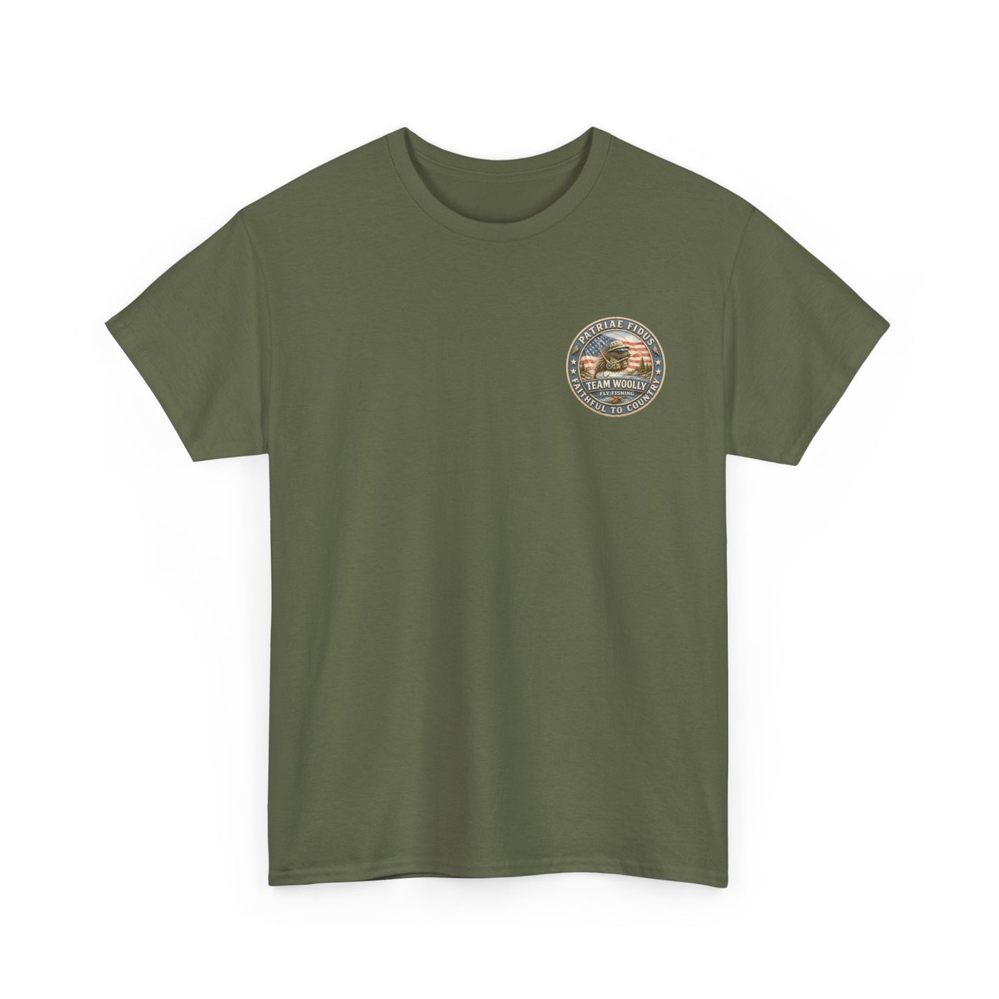 T-Shirt — Team Woolly Dry Flies Fishing Graphic Tee (Back Print)