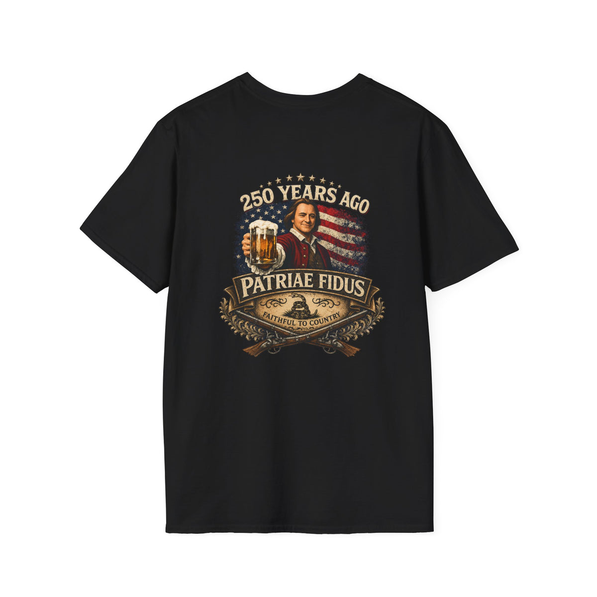 Patriotic Lion Crest T-Shirt — Faithful to Country Retro US Flag Tee