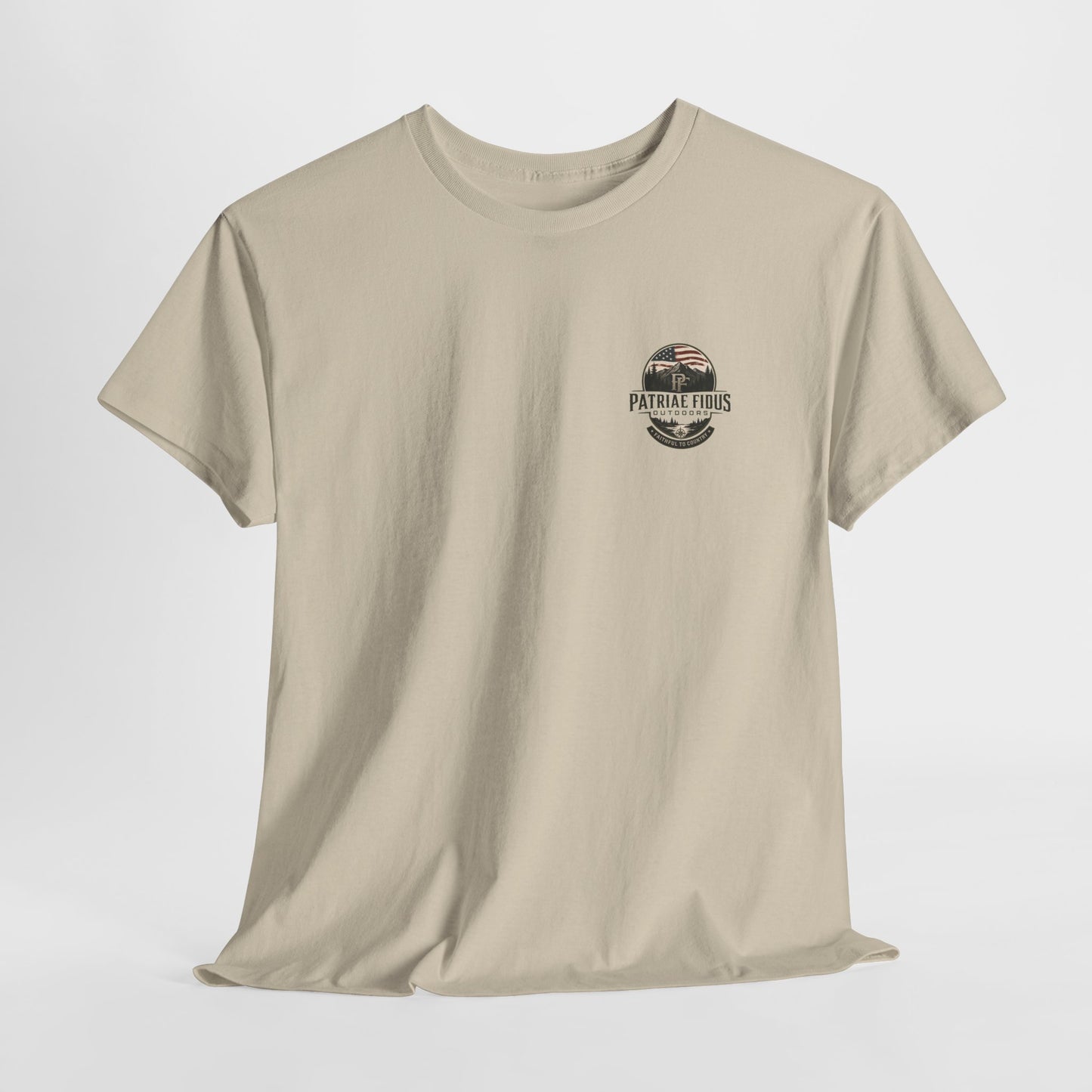 Patriae Fidus Outdoors T-Shirt — 'Faithful to Country' American Flag Tee
