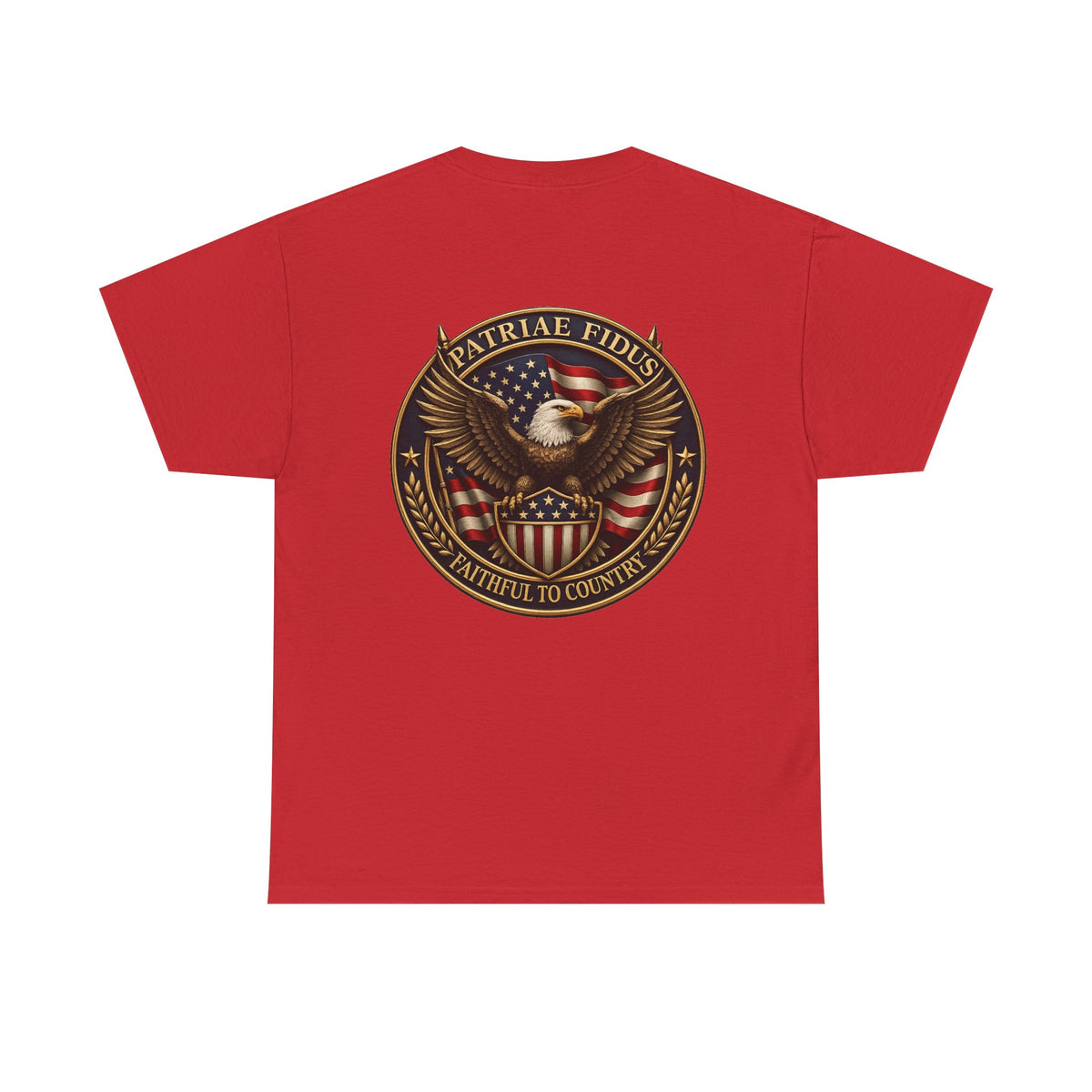 Patriotic "Patriae Fidis" American Flag - Eagle Graphic  T‑Shirt