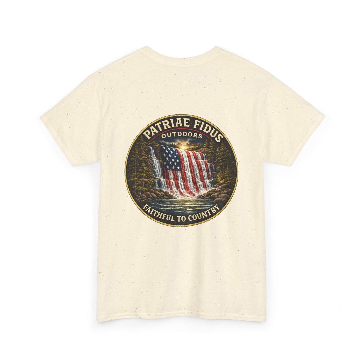 Patriae Fidus Outdoors T-Shirt — 'Faithful to Country' American Flag Tee