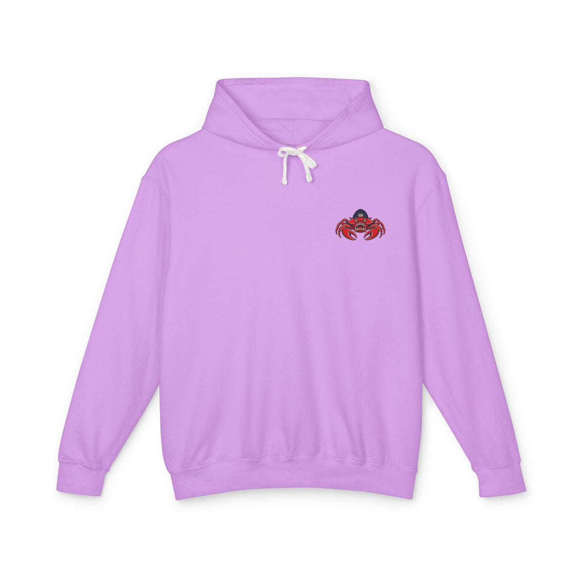 Patriae Fidus Outdoors Crab Logo Hoodie — Coastal Fishing Graphic Sweatshirt