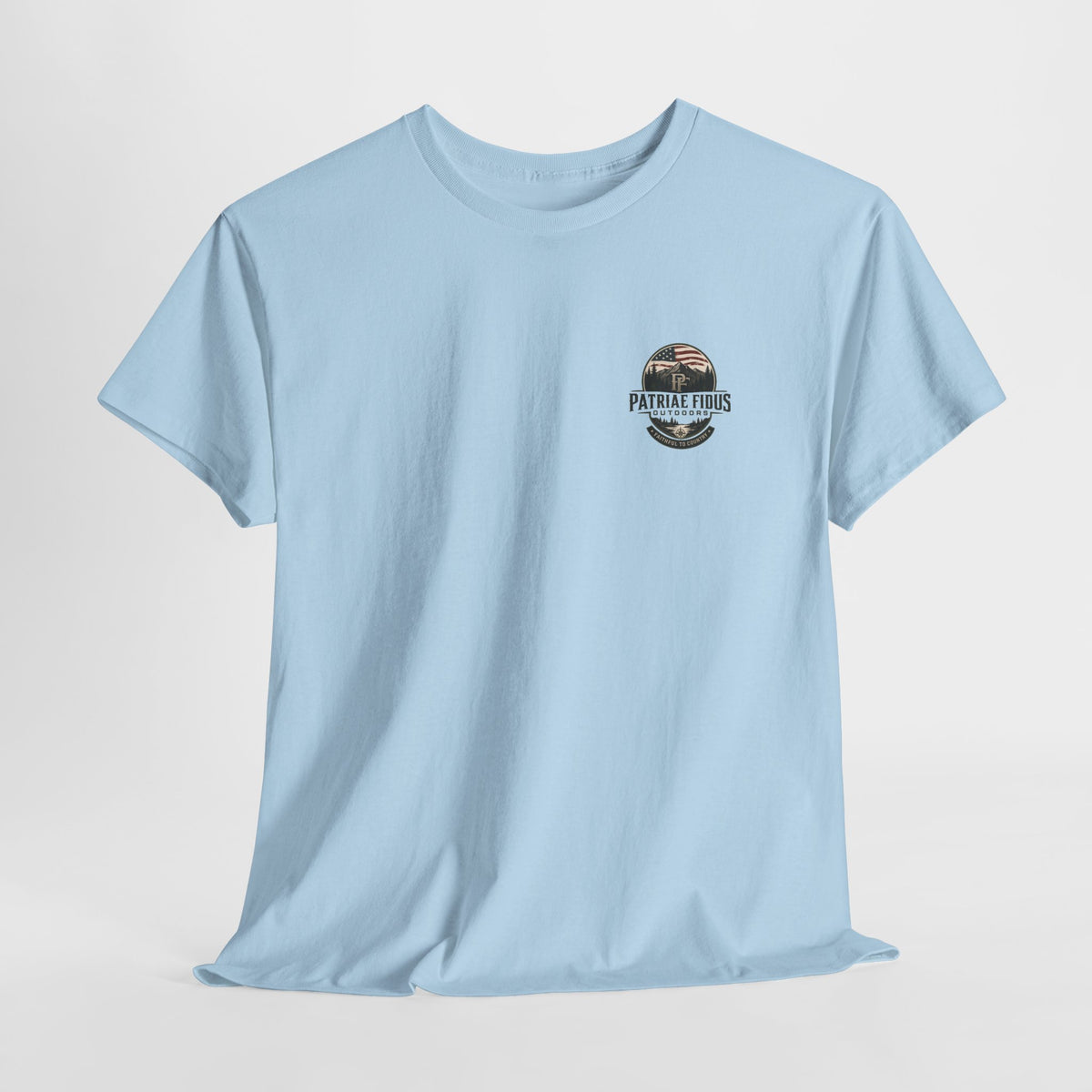 Patriae Fidus Outdoors T-Shirt — 'Faithful to Country' American Flag Tee