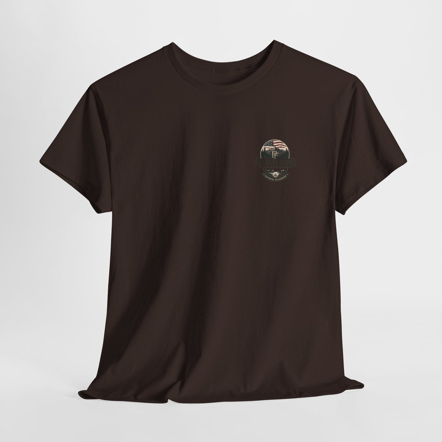 Patriae Fidus Outdoors T-Shirt — 'Faithful to Country' American Flag Tee