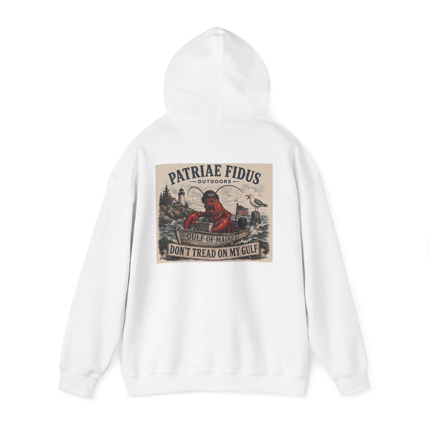 "Patriae Fidus" Don’t Tread on My Gulf - Gulf Of Maine Lobster/Boat Graphic Hoodie