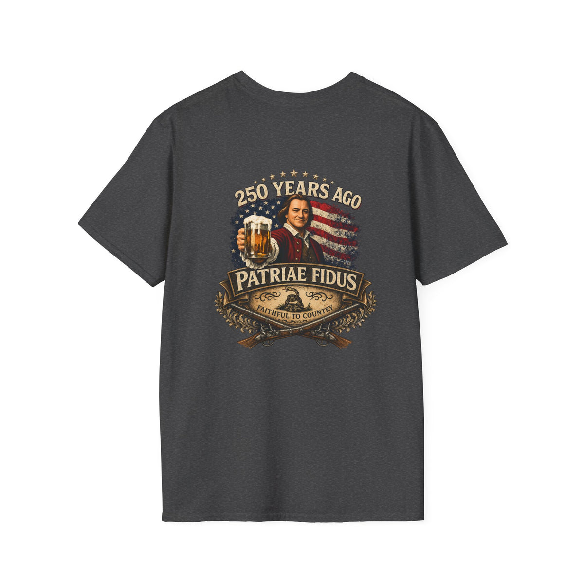 Patriotic Lion Crest T-Shirt — Faithful to Country Retro US Flag Tee