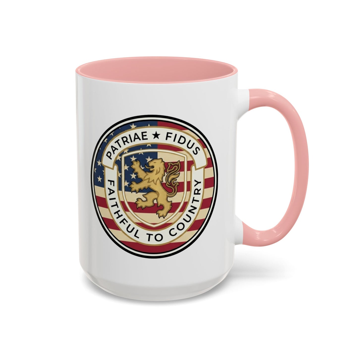 Flag Crest Coffee Mug — "Patriae Fidus: Faithful to Country"