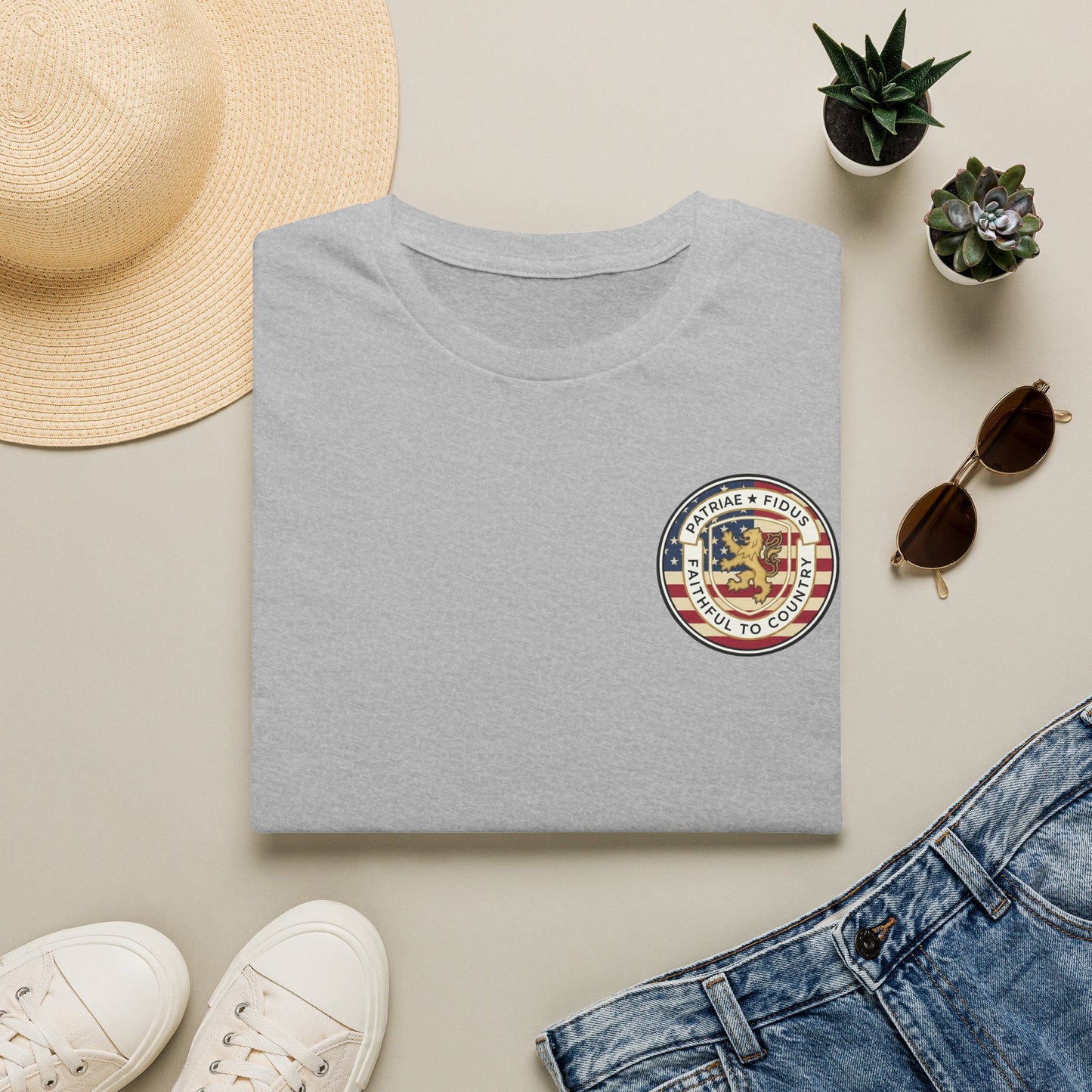 Patriae Fidus Patriotic American Flag Gadsden Patch T-Shirt